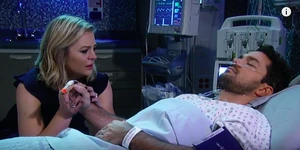 Maxie sits by Nathan's bedside:Love and light/I love you, Nathan West