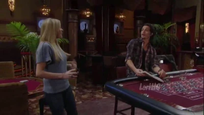 Sister and brother, Lulu Spencer and Ethan talk at The Haunted Star's Casino (2010)