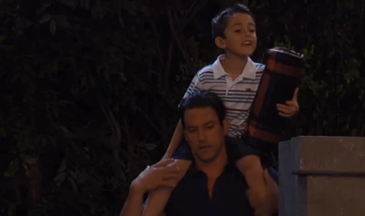 Spencer and his dad on the fourth of July