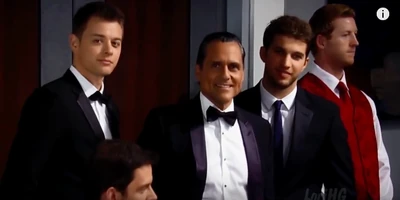 Michael with his father and brother