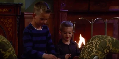 Brothers Jake and Danny play with cars and motorcycles