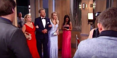 Scott arrives on the red carpet with Ava and Kiki