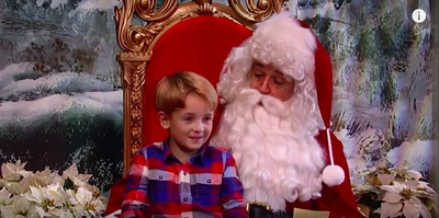 Rocco sees Santa "I want a puppy."