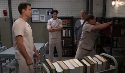 Drew, Cyrus, and Book in the Pentonville library (2023)