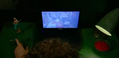 Franco watches a live feed from The Lanai (2011)