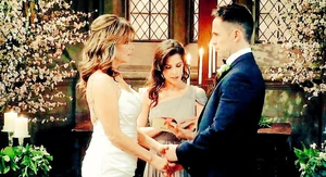 Julian and Alexis wed while daughter Sam reads a sonnet