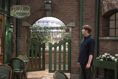 Lucas looks at the Bobbie's sign (2024)