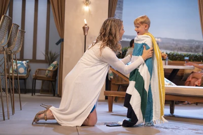 Nina dries off Wiley at the MC Pool (2024)