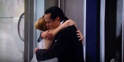 Hug at her wedding to Ned