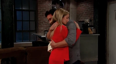 Lante hugging after finding out Dante is a father (2014)