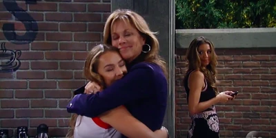 Kristina and her mom hug
