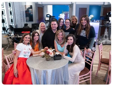 Lynn, Braedyn, Laura, Finola, and the makeup team - BTS