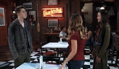 Oscar Nero-Quartermaine, Kristina, and Daisy Kwan at the Pub