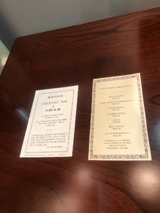 Hospitality notices at The Haunted Star