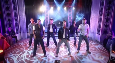 Magic Milo and the Magic Wands perform a strip tease to "You Shook Me All Night Long" (2014)