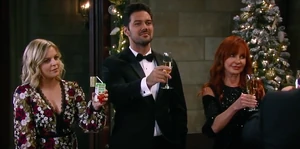 Toasting to Kevin and Laura