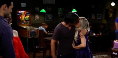 Kissing at Naxie's engagement party (2016)