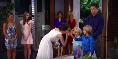 Stepmom-stepson moment: Sam kisses Jake's pinky