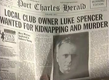 "Local Club Owner Luke Spencer Wanted for Kidnapping & Murder" - The Port Charles Herald (2002)