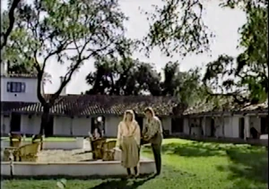 Felicia with Frisco outside Hacienda Ramirez