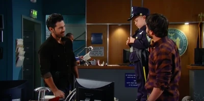 Rocco with his dad and uncle Nathan on Halloween