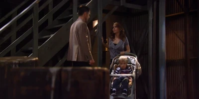 Rocco on the docks with his grandma Olivia and Julian