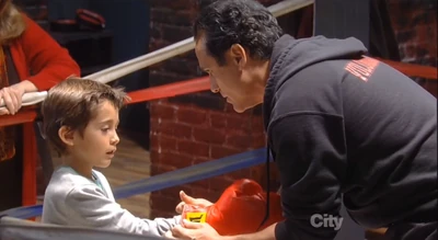 Spencer boxing with his uncle Sonny
