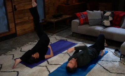 Anna and Valentin do yoga to pass the time (2023)