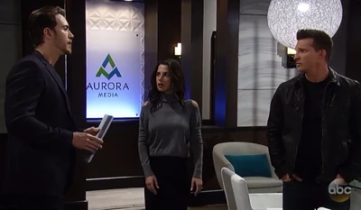 Peter, Sam, and Jason Morgan at the Aurora Media office