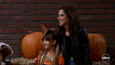 Scout with her mom on Halloween (2023)