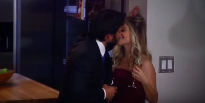 Lante share champagne after the wedding