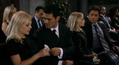 Dante and Lulu, along with Nathan and Maxie, at Duke's funeral (2015)
