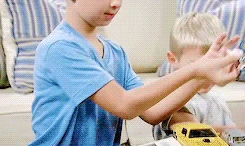 Jake playing with his brother Danny for the first time