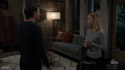 Exes Michael Corinthos and Nelle Benson at the Corinthos Cabin (2020)