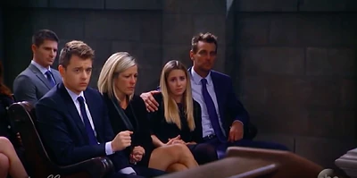 Michael and his family at Morgan's funeral