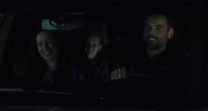 Pregnant Sabrina, Patrick and Emma before the car accident