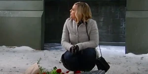 Maxie visits Nathan's grave