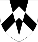 Argent-pile-sable-chevron-counterchanged