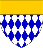 Lozengy-azure-argent-chief-or