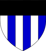 Paly-argent-azure-6-chief-sable