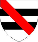 Argent-bars2-sable-bend-gules