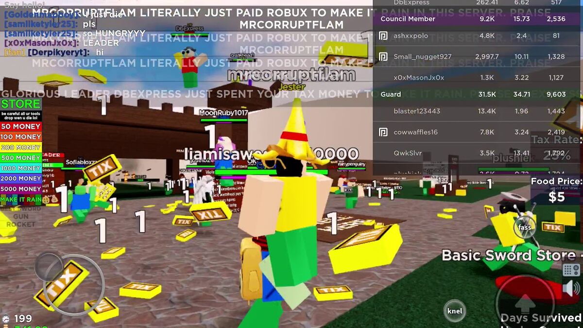 Robux rain - Roblox