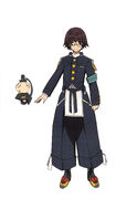 Toussaint Neshinbara's character design (front) with his Mouse Michizane - Student outfit.