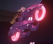 003 leaps into action on her bike