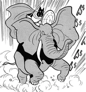 Achilles riding on his elephant.