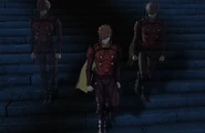 Joe creates afterimage illusions of himself being in three places at once.