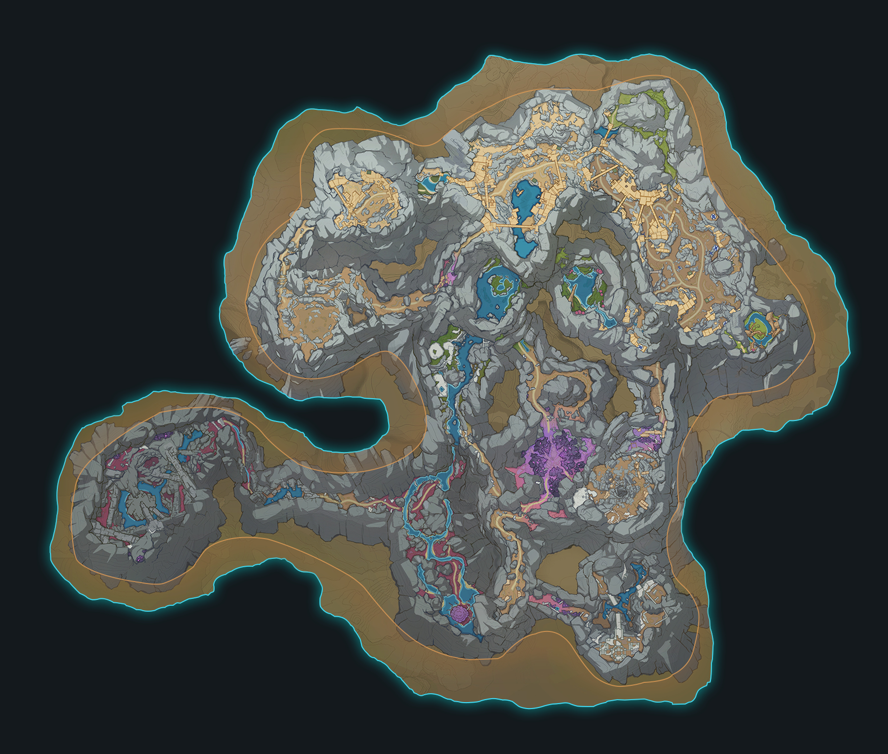 Mapa do nível do jogo da mina subterrânea
