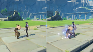 Visible marking on an enemy affected by Omen (right)