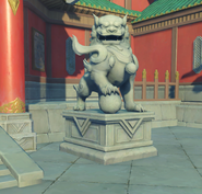 A lion dog (shishi) statue outside the Ministry of Civil Affairs