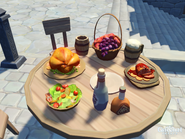 The table at Good Hunter set up with dishes